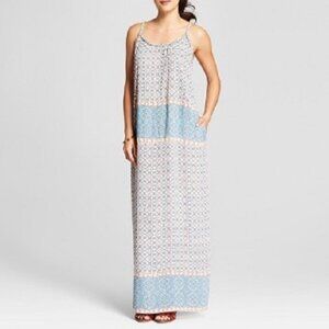NWT Knox  Rose Boho Maxi dress pastel blue white